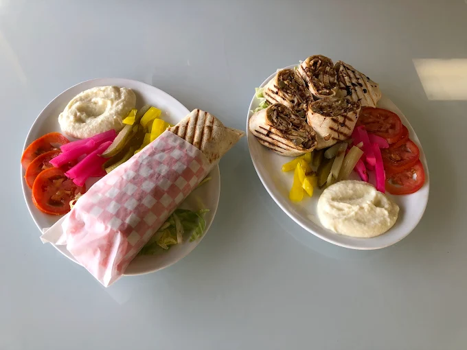 Chicken and beef mix shawarma platter at Empire Shawarma Calgary NW